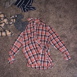 Orange and black flannel
